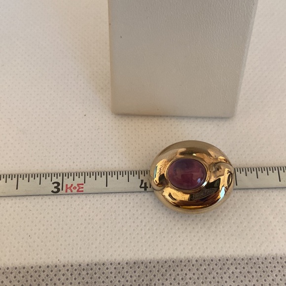 Gorgeous gold wash sterling silver & amethyst clip earrings by Kai Yin Lo (KYLO) - Picture 2 of 5